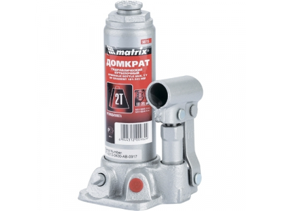 Домкрат гидравлический бутылочный, 2 т, h подъема 181–345 мм// MATRIX MASTER