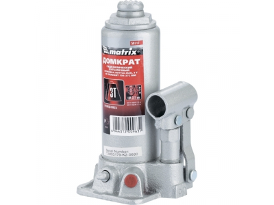 Домкрат гидравлический бутылочный, 3 т, h подъема 194–372 мм// MATRIX MASTER