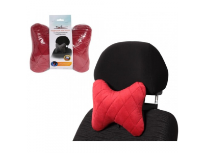 Подушка-косточка на подгол. "Алькантара", ткань, 1 шт., красная от Airline Подушка-косточка на подгол. "Алькантара", ткань, 1 шт., красная