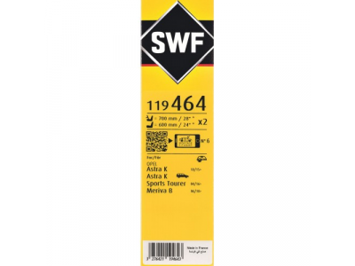 Щетки стеклоочистителя SWF VISIOFLEX,передняя,2 шт., 95519040, 700mm/28", бескаркасная